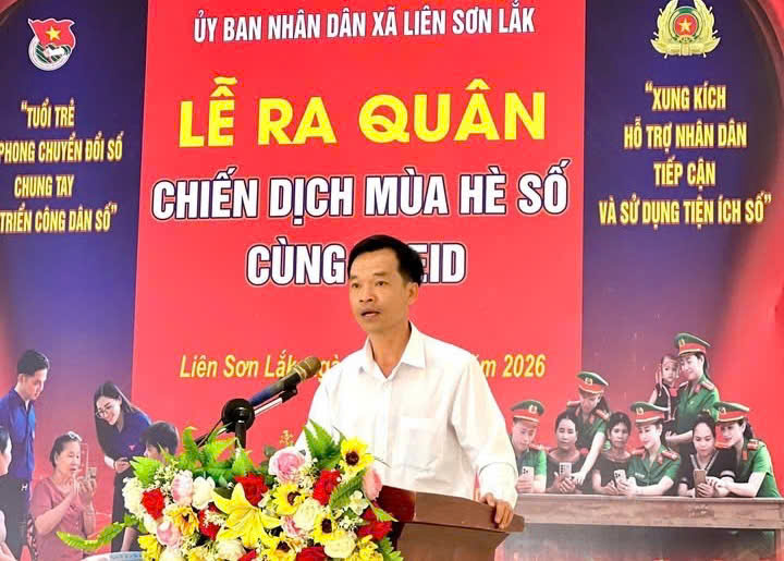 Xã Liên Sơn Lắk ra quân “Chiến dịch mùa hè số cùng VneID, hướng dẫn công dân số, đồng hành cùng nhân dân thực hiện Đề án 06