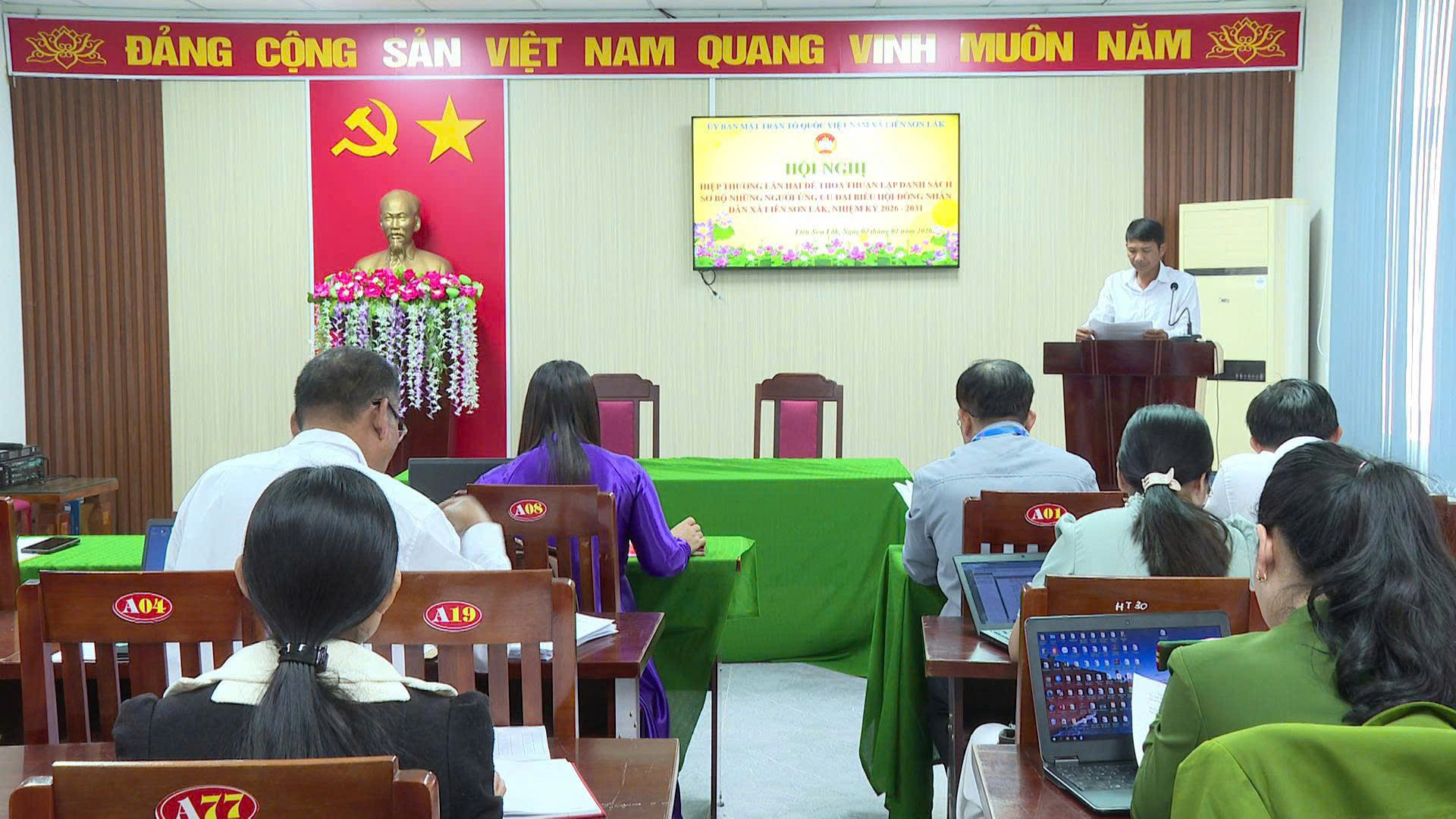 Hội nghị hiệp thương lần thứ hai thỏa thuận danh sách sơ bộ những người ứng cử đại biểu Hội đồng nhân dân xã Liên Sơn Lắk, nhiệm kỳ 2026–2031